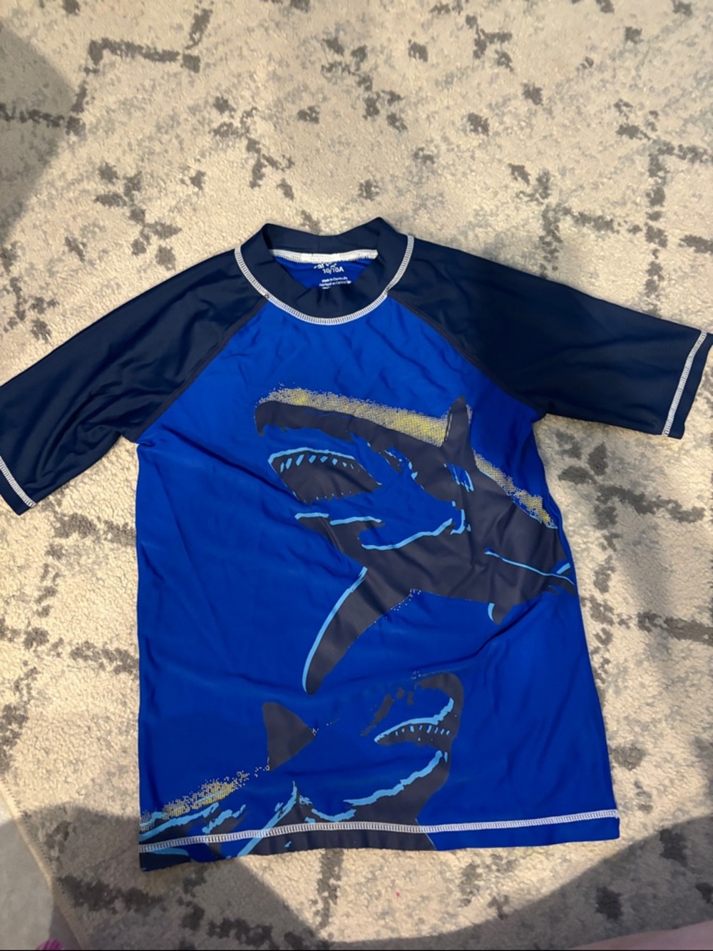 Boy’s Blue Shark Graphic Rash Guard